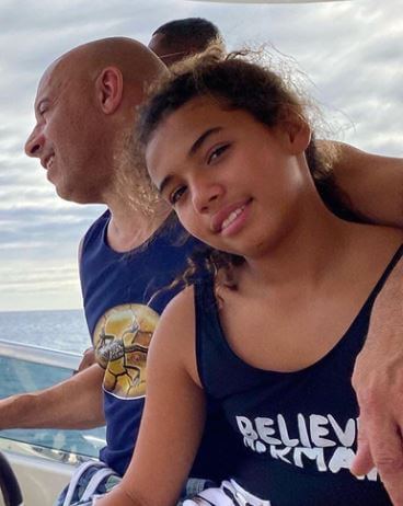 Hania Riley Sinclair with her father, Vin Diesel
